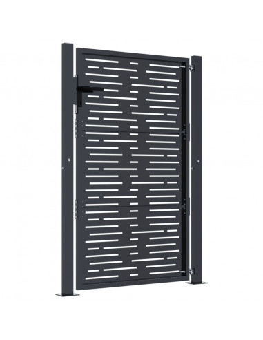 Cancello Giardino Antracite 105x155 cm Acciaio Design Quadrato