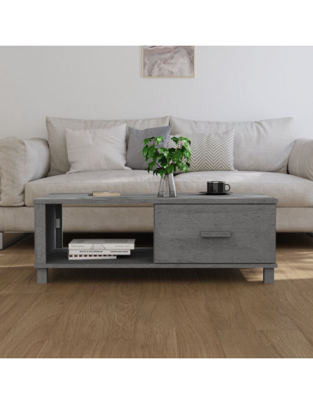 Tavolino HAMAR Grigio Scuro 100x55x35 cm Legno Massello di Pino