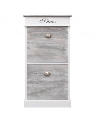 Scarpiera Grigia 50x28x98 cm in Legno di Paulownia