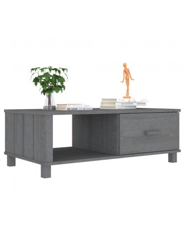 Tavolino HAMAR Grigio Scuro 100x55x35 cm Legno Massello di Pino