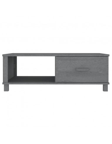 Tavolino HAMAR Grigio Scuro 100x55x35 cm Legno Massello di Pino