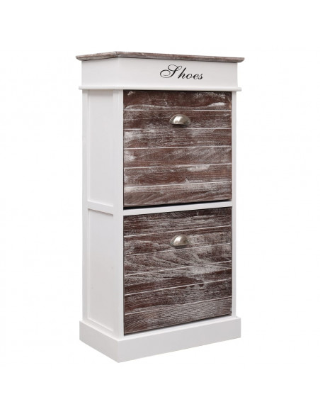 Scarpiera Marrone 50x28x98 cm in Legno di Paulownia