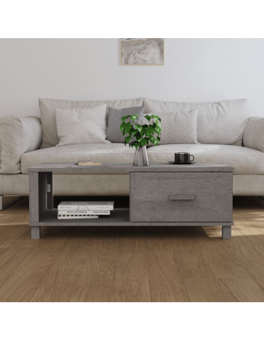 Tavolino Grigio Chiaro 100x55x35 cm in Legno Massello di Pino