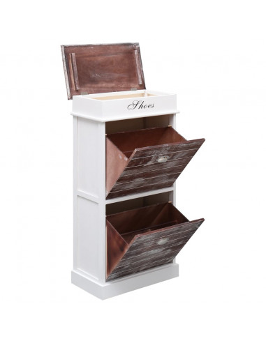 Scarpiera Marrone 50x28x98 cm in Legno di Paulownia