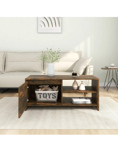 Tavolino da Salotto Rovere Fumo 102x50x45 cm Legno Multistrato