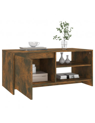 Tavolino da Salotto Rovere Fumo 102x50x45 cm Legno Multistrato