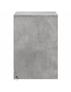 Comodini con Luci LED 2pz Grigio Cemento in Legno Multistrato 2