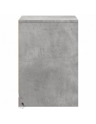 Comodini con Luci LED 2pz Grigio Cemento in Legno Multistrato