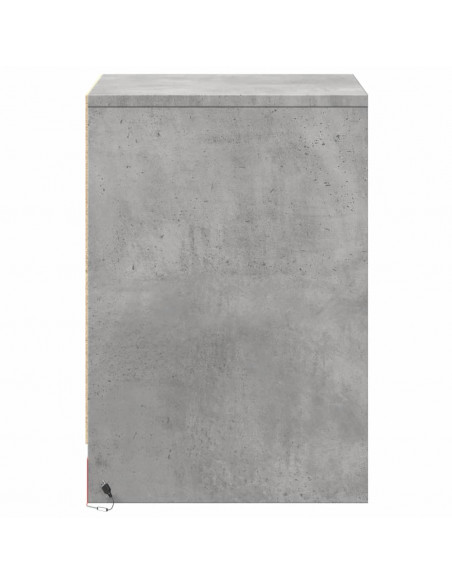 Comodini con Luci LED 2pz Grigio Cemento in Legno Multistrato