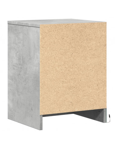 Comodini con Luci LED 2pz Grigio Cemento in Legno Multistrato