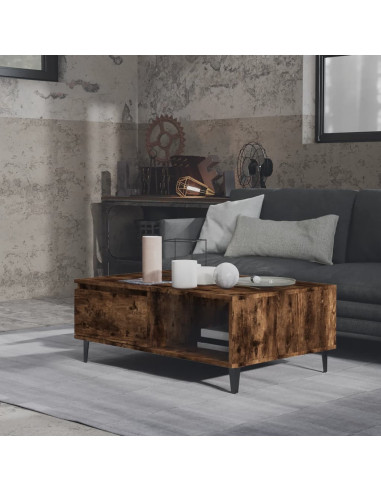 Tavolino da Salotto Rovere Fumo 90x60x35 cm in Truciolato