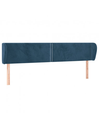 Testiera ad Orecchio Blu Scuro 183x23x78/88 cm in Velluto