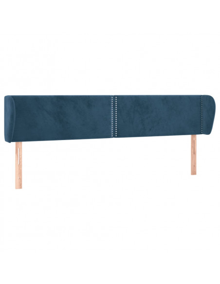 Testiera ad Orecchio Blu Scuro 183x23x78/88 cm in Velluto