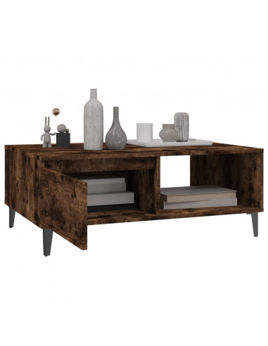 Tavolino da Salotto Rovere Fumo 90x60x35 cm in Truciolato