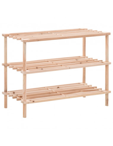 Scarpiera a 3 Livelli in Legno Massello di Abete