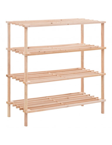 Scarpiera a 4 Livelli in Legno Massello di Abete