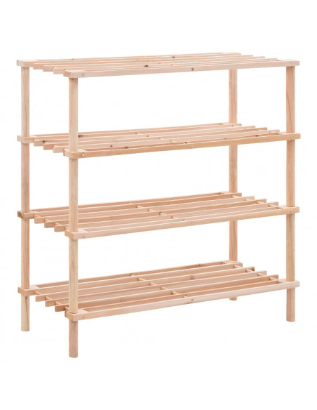 Scarpiera a 4 Livelli in Legno Massello di Abete