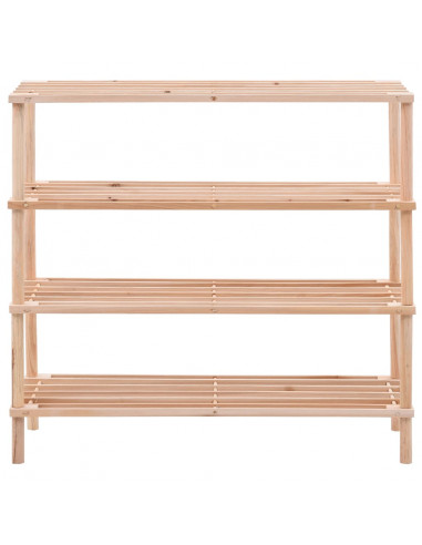 Scarpiera a 4 Livelli in Legno Massello di Abete