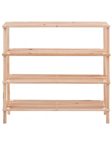 Scarpiera a 4 Livelli in Legno Massello di Abete