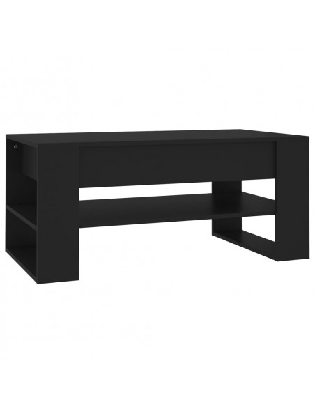 Tavolino da Salotto Nero 102x55x45 cm in Legno Multistrato