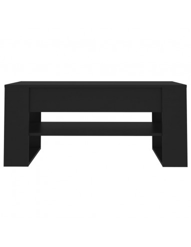 Tavolino da Salotto Nero 102x55x45 cm in Legno Multistrato