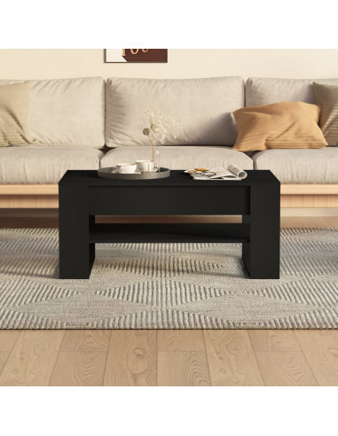 Tavolino da Salotto Nero 102x55x45 cm in Legno Multistrato