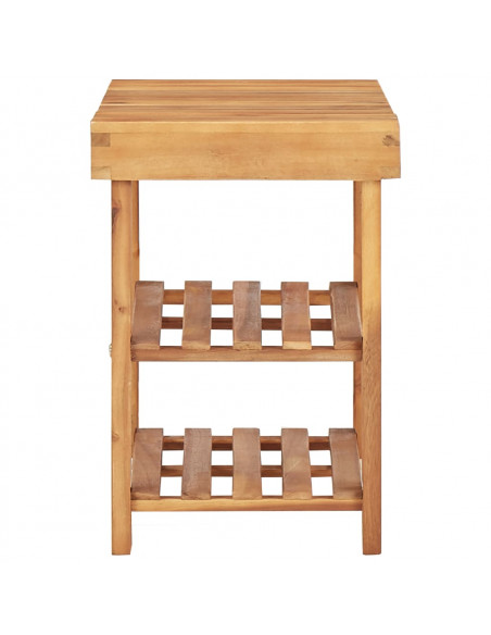 Scarpiera 50x32x45 cm in Legno Massello di Acacia