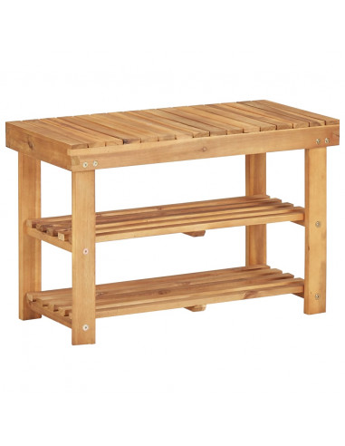 Scarpiera 70x32x46 cm in Legno Massello di Acacia