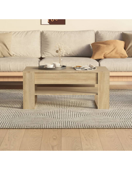 Tavolino da Salotto Rovere Sonoma 102x55x45cm Legno Multistrato