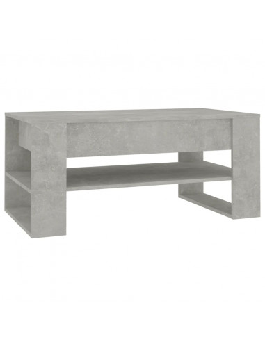 Tavolino Salotto Grigio Cemento 102x55x45 cm Legno Multistrato