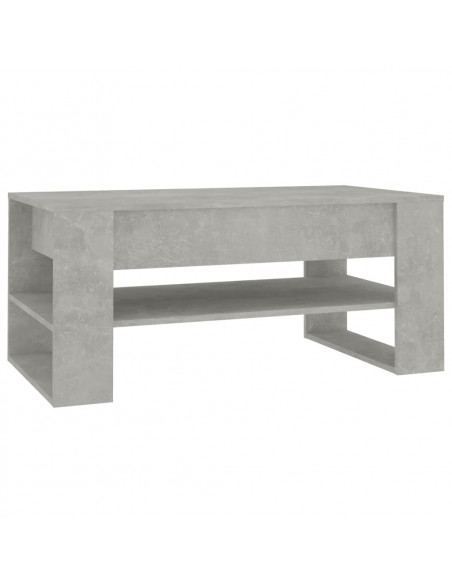 Tavolino Salotto Grigio Cemento 102x55x45 cm Legno Multistrato