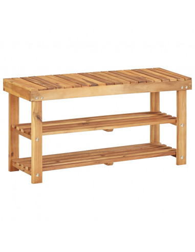 Scarpiera 90x32x46 cm in Legno Massello di Acacia