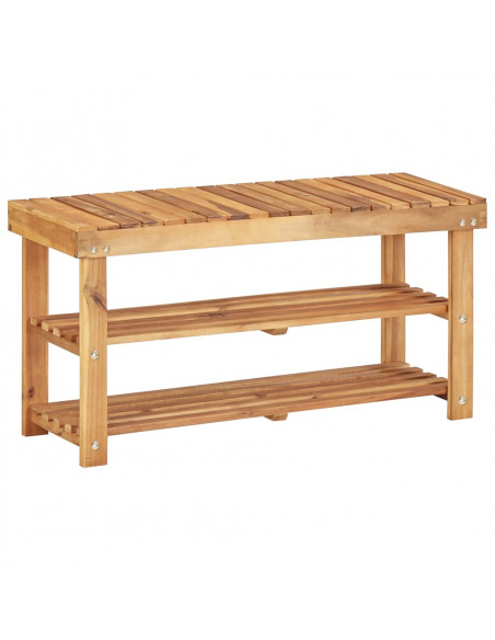 Scarpiera 90x32x46 cm in Legno Massello di Acacia