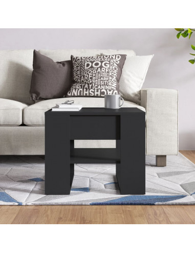 Tavolino da Salotto Nero 55,5x55x45 cm in Legno Multistrato