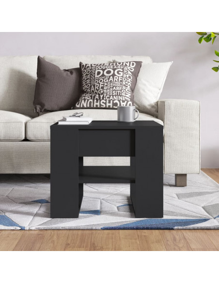Tavolino da Salotto Nero 55,5x55x45 cm in Legno Multistrato
