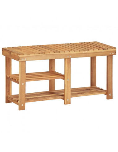 Scarpiera 90x32x46 cm in Legno Massello di Acacia