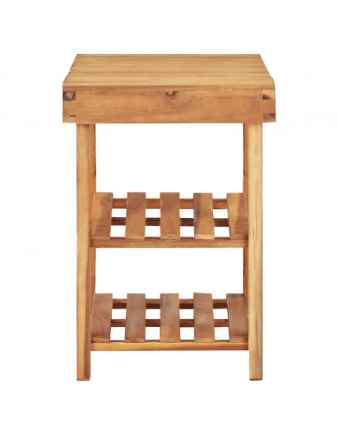 Scarpiera 90x32x46 cm in Legno Massello di Acacia