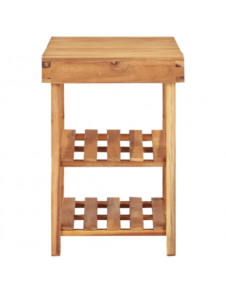 Scarpiera 90x32x46 cm in Legno Massello di Acacia