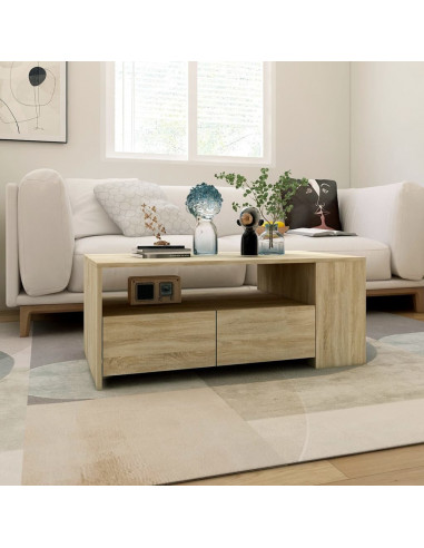 Tavolino da Salotto Rovere Sonoma 102x55x42cm Legno Compensato