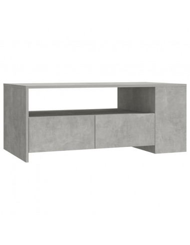 Tavolino Salotto Grigio Cemento 102x55x42 cm Legno Compensato