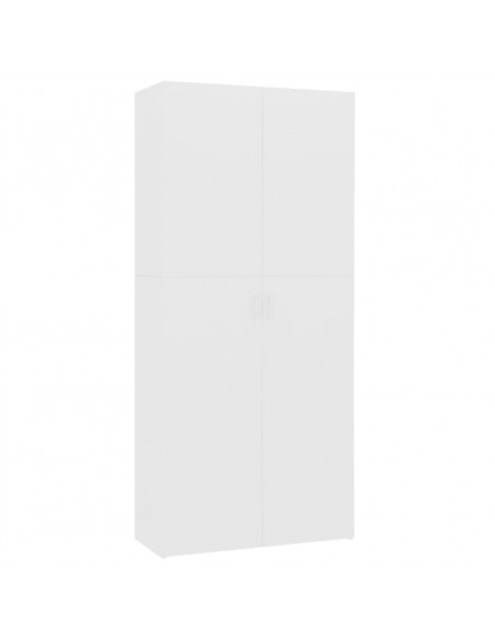 Scarpiera Bianca 80x35,5x180 cm in Legno Multistrato
