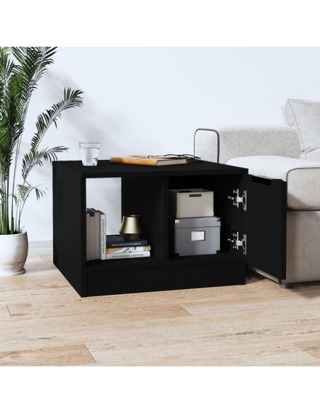 Tavolino da Salotto Nero 50x50x36 cm in Legno Multistrato