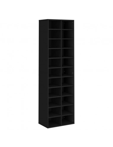 Scarpiera Nera 54x34x183 cm in Truciolato