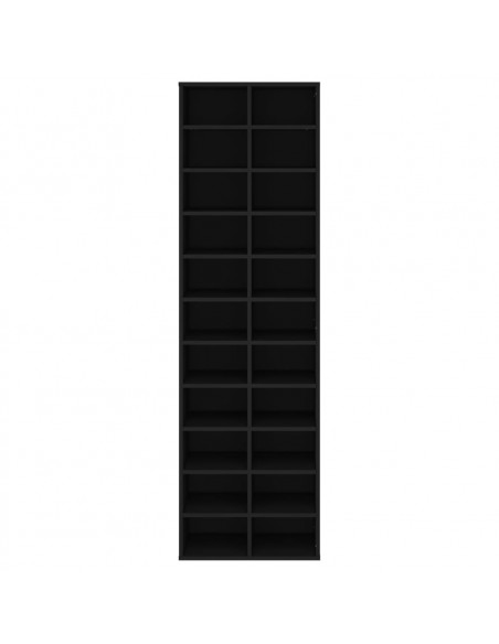 Scarpiera Nera 54x34x183 cm in Truciolato