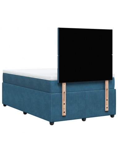 Giroletto a Molle con Materasso Blu 120x200 cm in Velluto