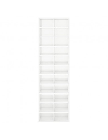 Scarpiera Bianco Lucido 54x34x183 cm in Truciolato