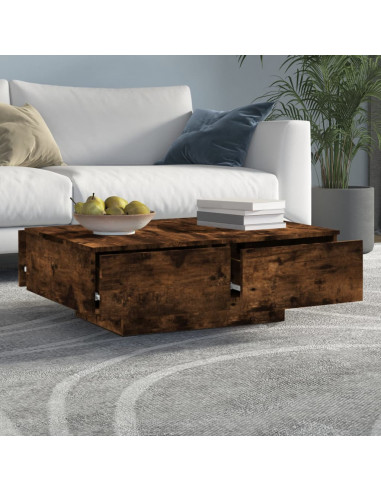 Tavolino da Salotto Rovere Fumo 90x60x31 cm Legno Multistrato