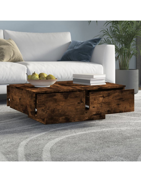 Tavolino da Salotto Rovere Fumo 90x60x31 cm Legno Multistrato