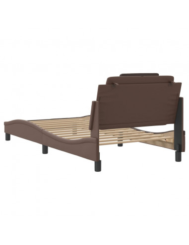 Giroletto con Luci LED Marrone 100x200 cm in Similpelle