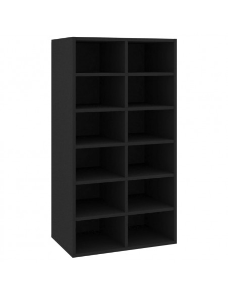 Scarpiera Nera 54x34x100,5 cm in Legno Multistrato
